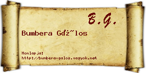 Bumbera Gálos névjegykártya